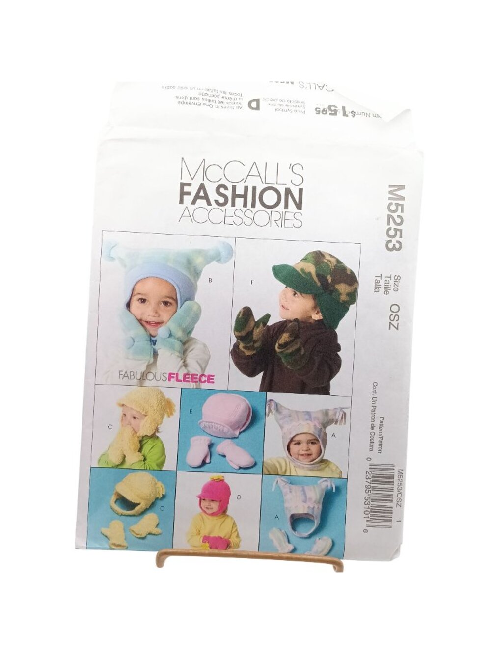 Vintage UNCUT McCalls M5253 Infant & Toddler Hats & Mittens Sewing Pattern OSZ